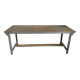 Vintage industrial gray metal dining table 1950