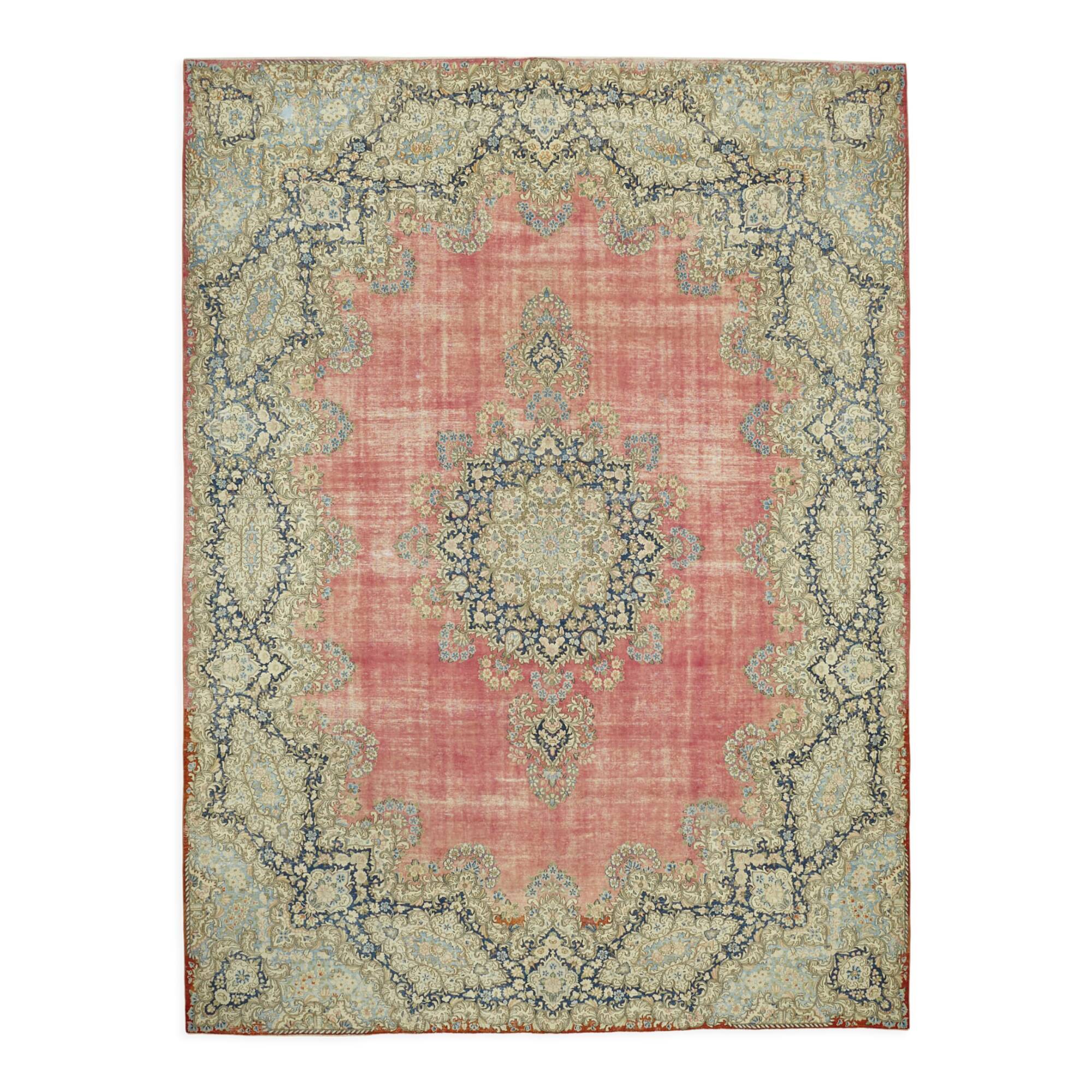 Hand-Knotted Persian Antique 1970s 336 cm x 454 cm Beige Wool Carpet