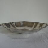 Plat ovale en métal argenté d'époque art déco