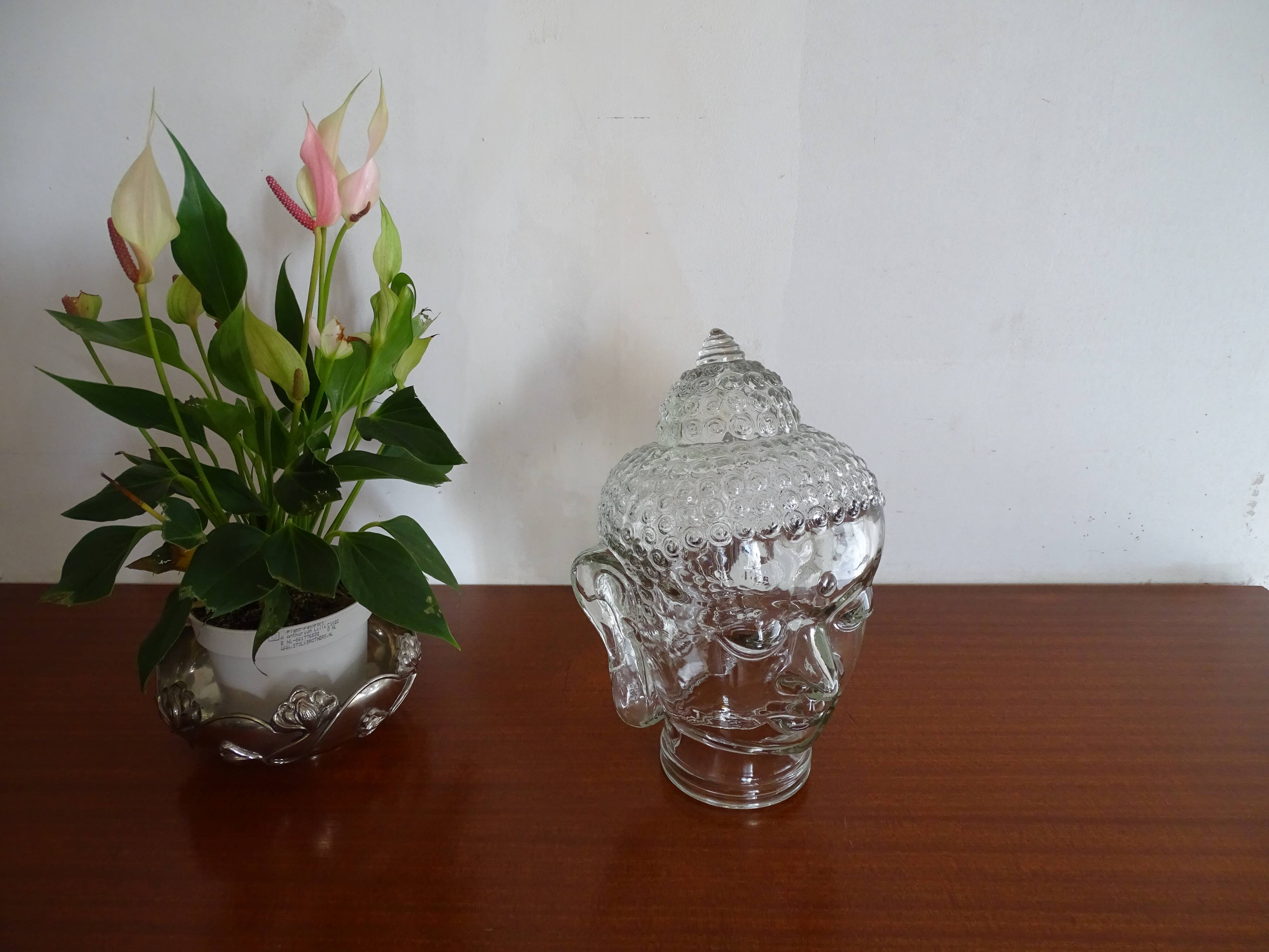 Old molded glass head - vintage blown glass - Object of curiosity