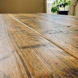 Industrial table in solid wood and metal