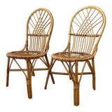 Pair of vintage 1960s rattan chairs
