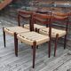 4 Scandinavian chairs 1960s vintage Danish rope