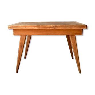 Table salle à manger pieds compas années 50/60
