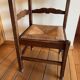 Set of 4 straw seats, turned legs in Bobin style.