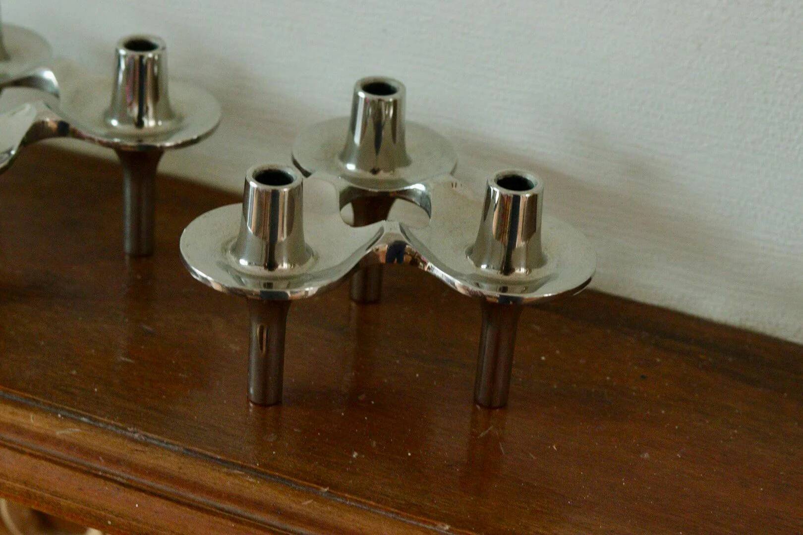 Trio of 1960s vintage candle holder by Stoff Nagel