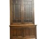 XL vintage display cabinet in wood, very tall, with embossed glass.
