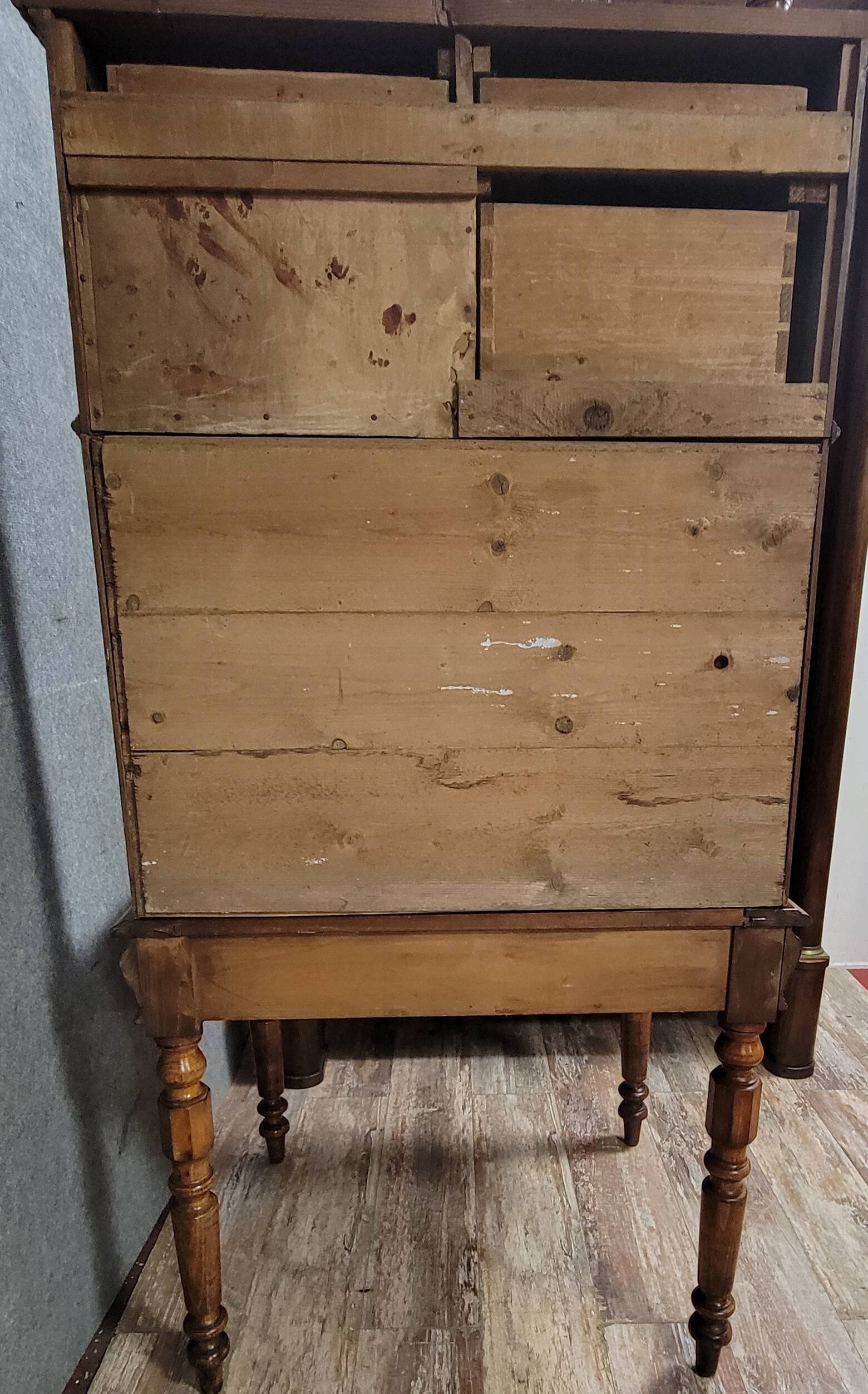 Napoleon III period tiered happiness of the day desk in pine circa 1880