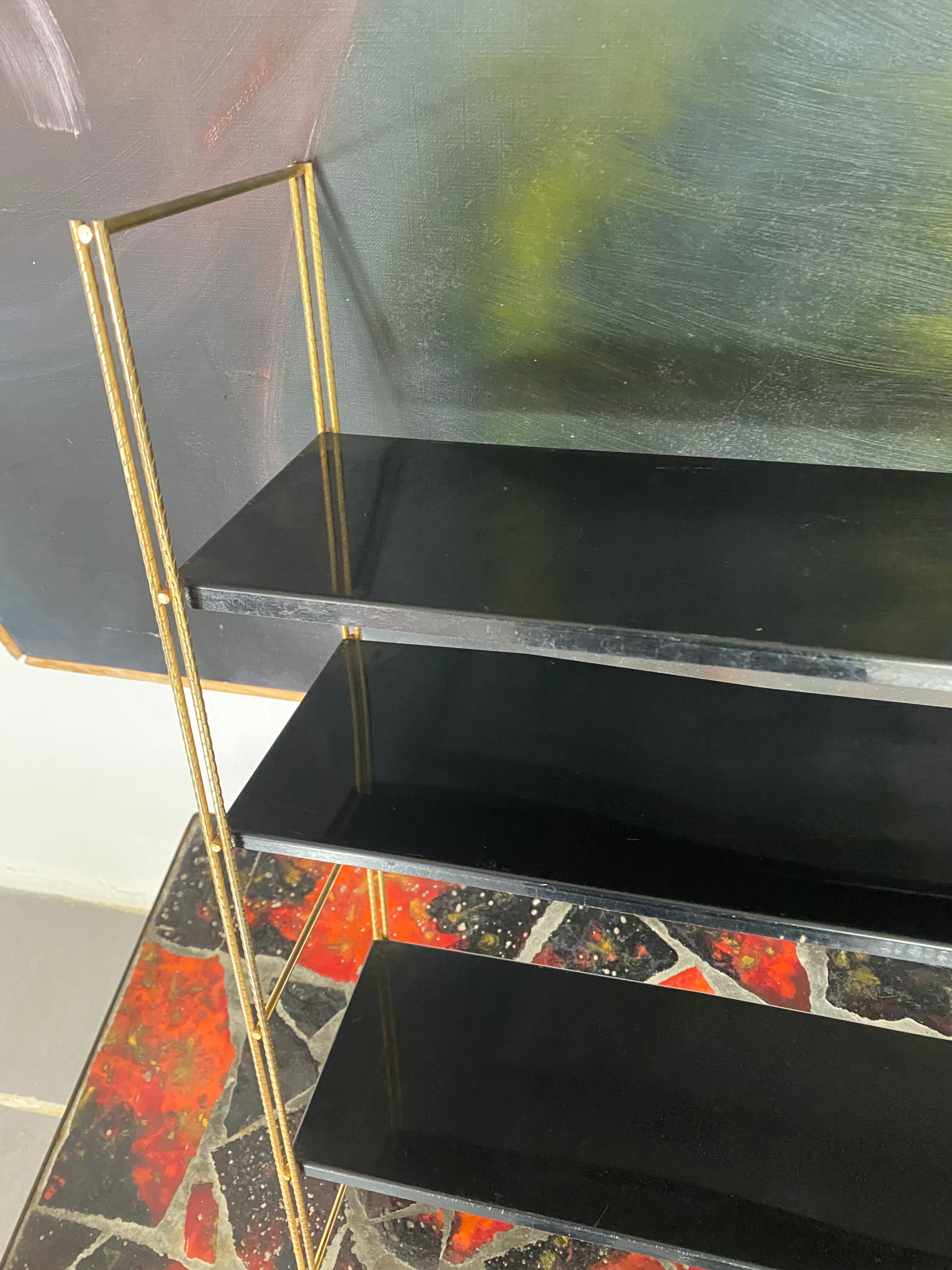 Vintage metal string shelves