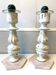 Pair of Large Candlesticks Candle Holders Turned Wood Carved Bleached