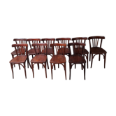 Lot de 10 chaises bistrot années 70
