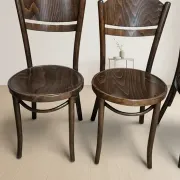 Set of 4 TON wooden dining chairs, 20th century, Czechoslovak, 90 × 46 cm