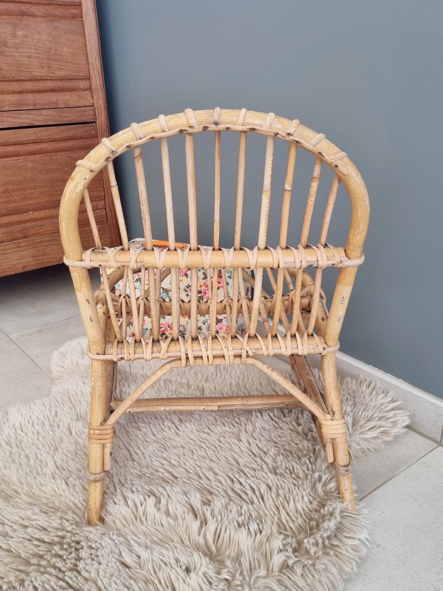Children's armchair bamboo wicker