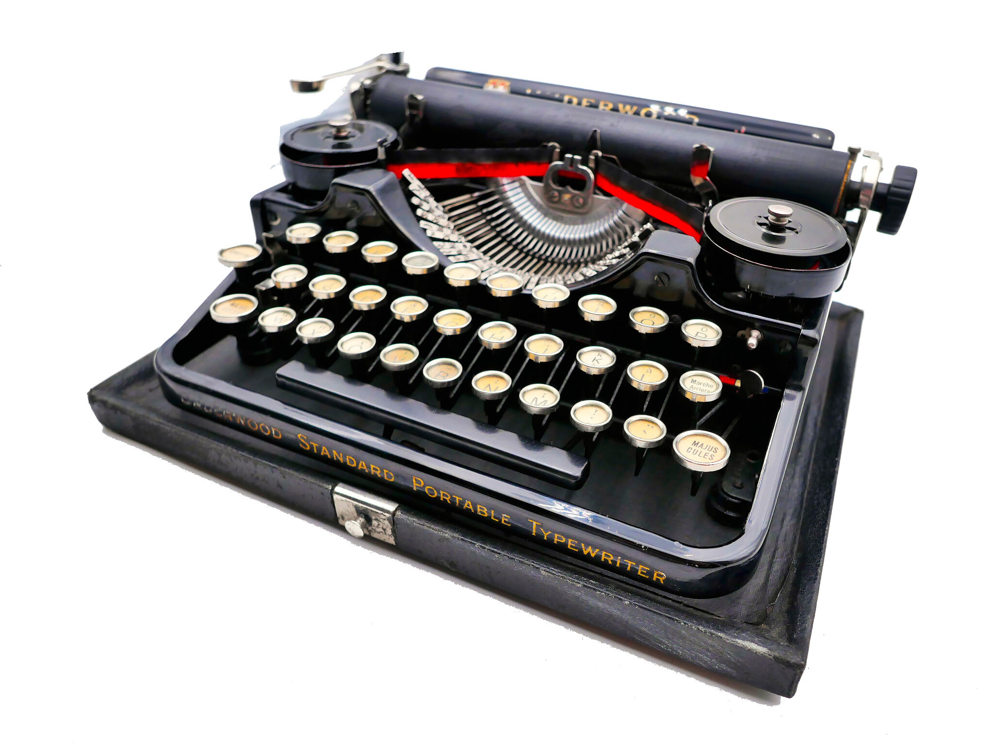 1926 new tape revised black tape underwood typewriter 3 bank
