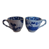 2 Japanese coffee cups Creil & Montereau + 2 saucers