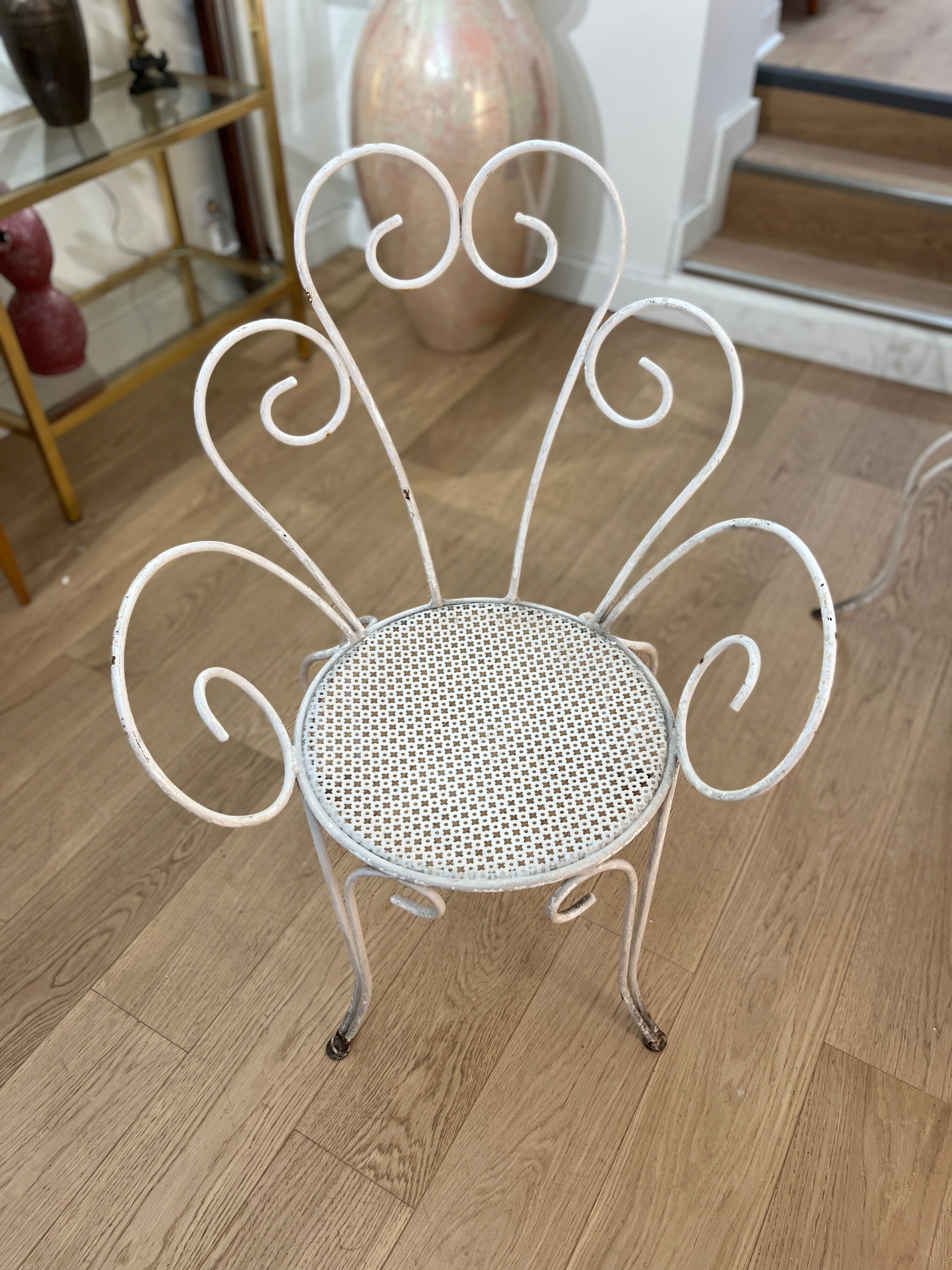 Ensemble table de jardin et 4 chaises en fer forgé