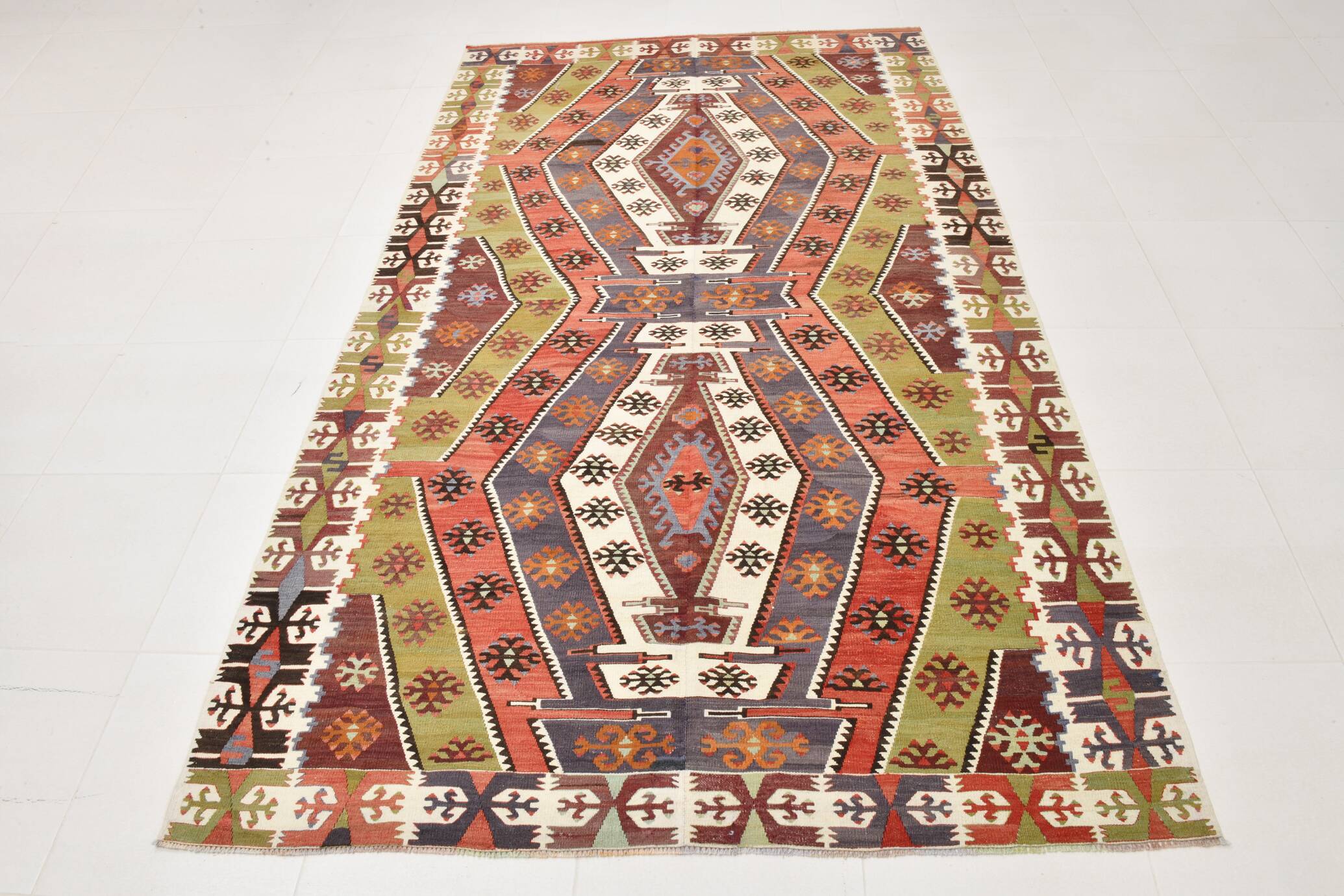 5x8 Geometric Handmade Antique Vintage Rug, 156x251Cm