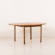 Italian mid-century round extension teak table with brass details, 1960s
