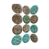 Set of 12 oyster plates, foam décor and foam