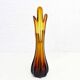 Vintage amber glass vase 1970