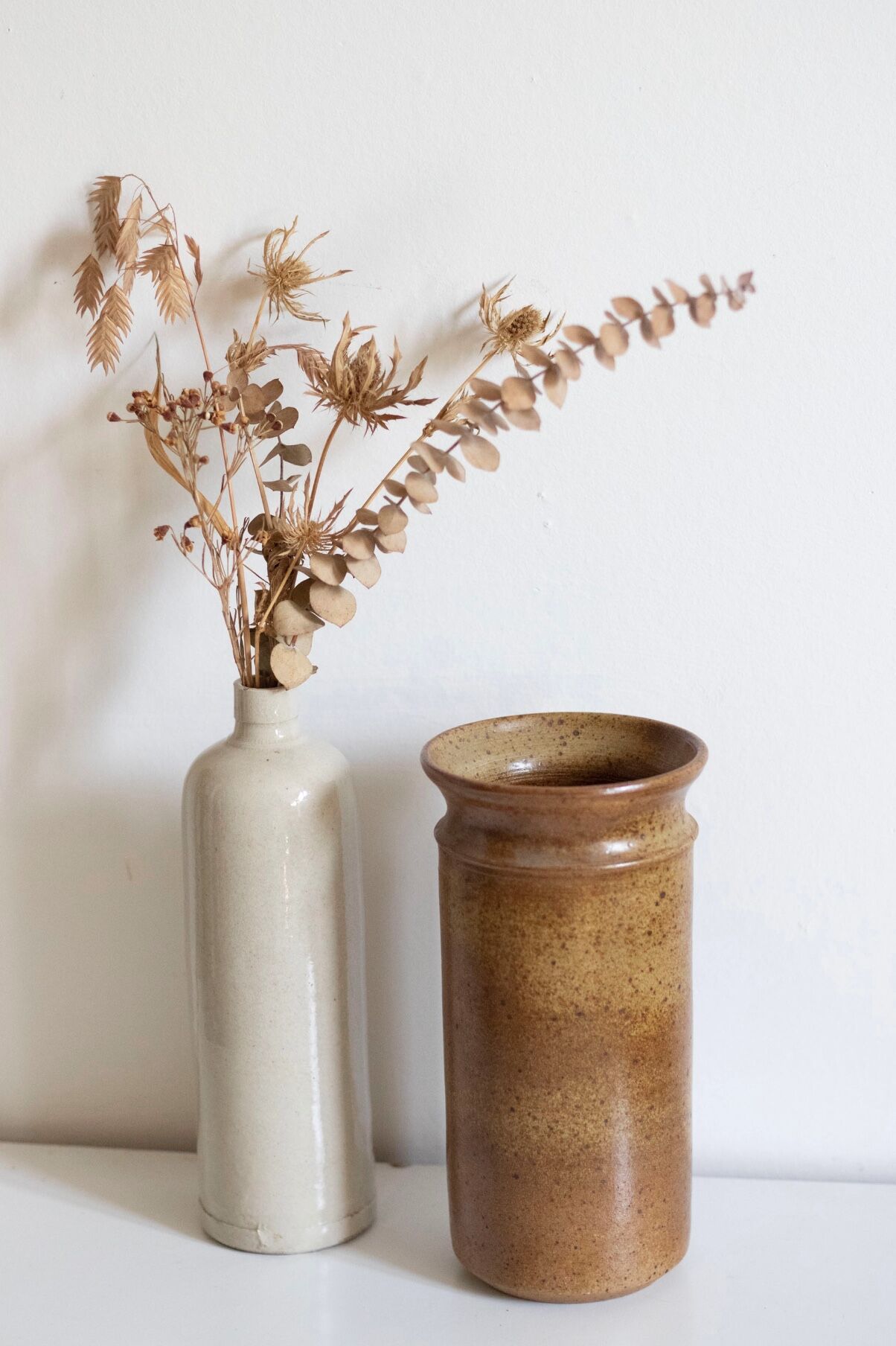 Vintage stoneware vase signed