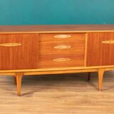 Retro Teak 1960s Long Mid Century Sideboard With Sliding Doors