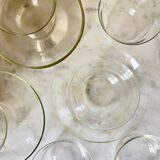 Vintage Jena Borosilicate Glass Tea Cups Set of 6 + Saucers,  GDR, 1960s