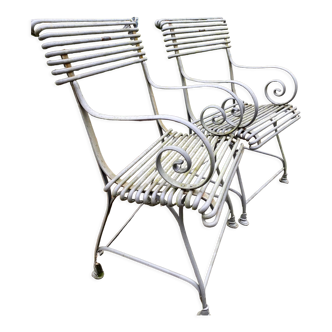 Set of 2 wrought iron armchairs Saint Sauveur Arras