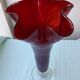 Red glass vase