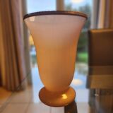 Opaline and bronze vase