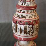 Tealight lamp foot with openwork earthenware decoration