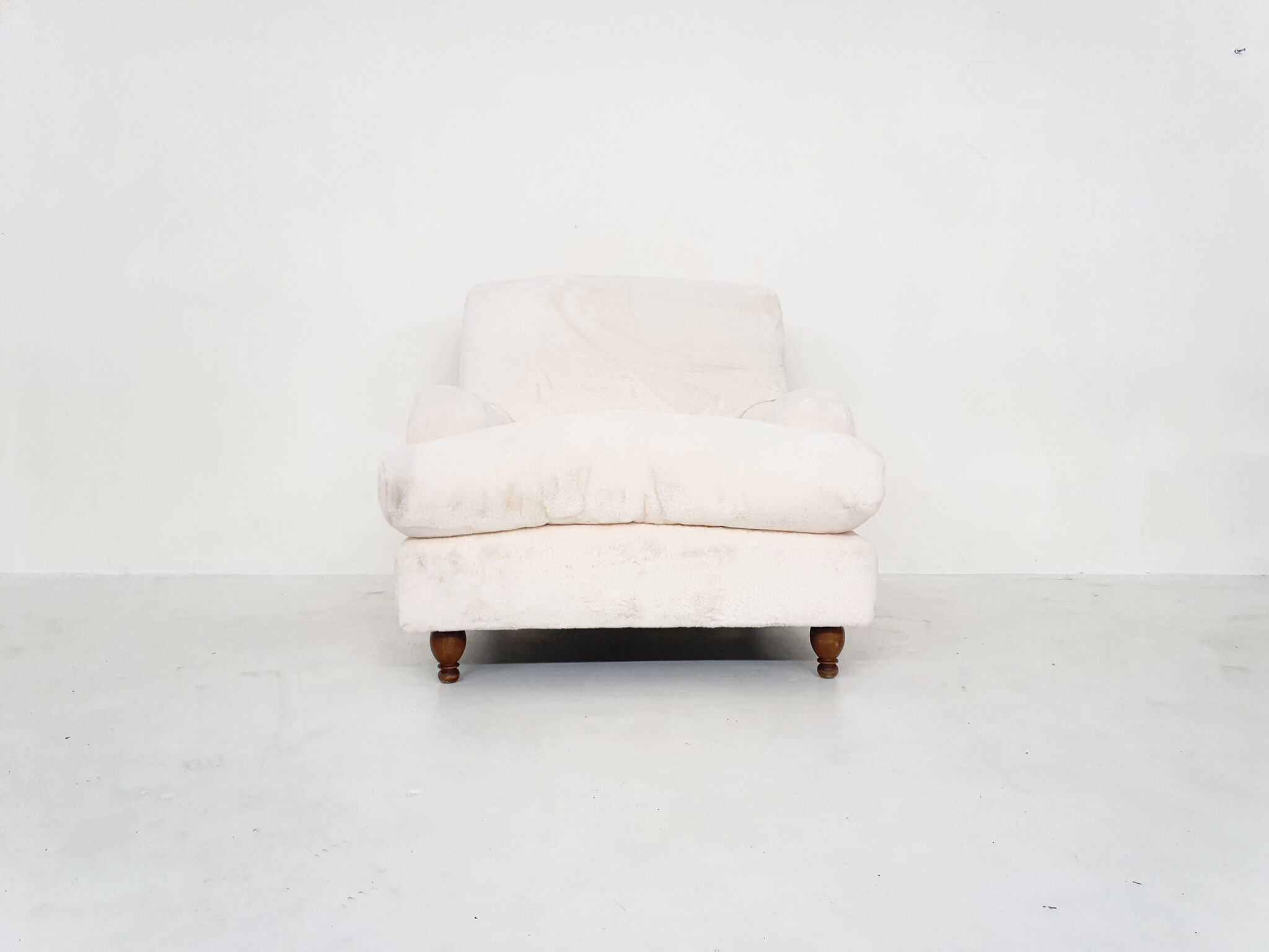 Vintage lounge chair in faux- fur, 1950's