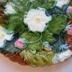 Onnaing dabbling art deco plate strawberries and flowers on leaves