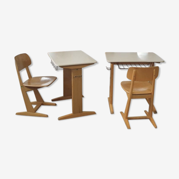 Bureau et chaise écolier vintage Casala