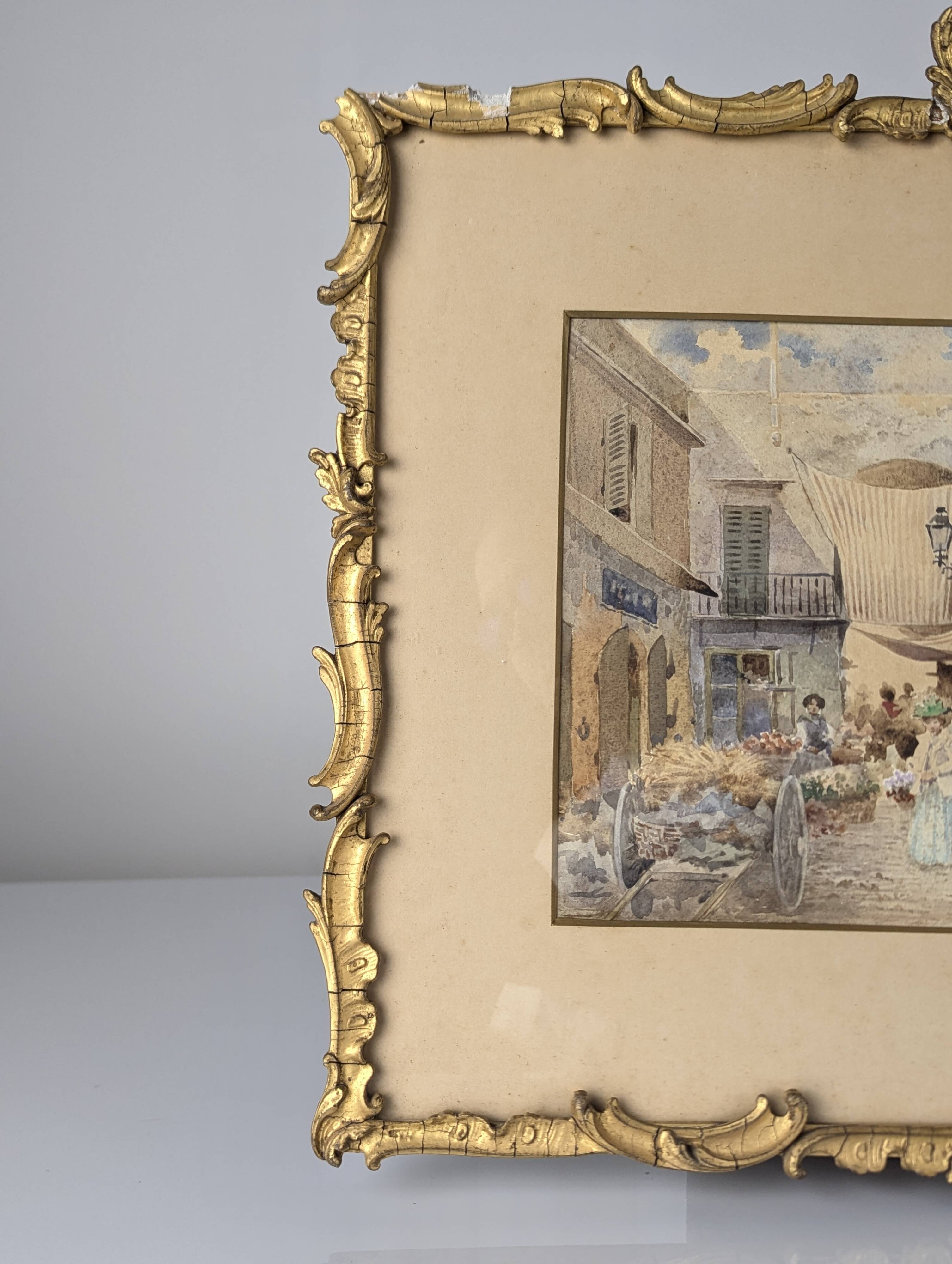 Watercolor of the Nice Market by Claude Spero, 1890s