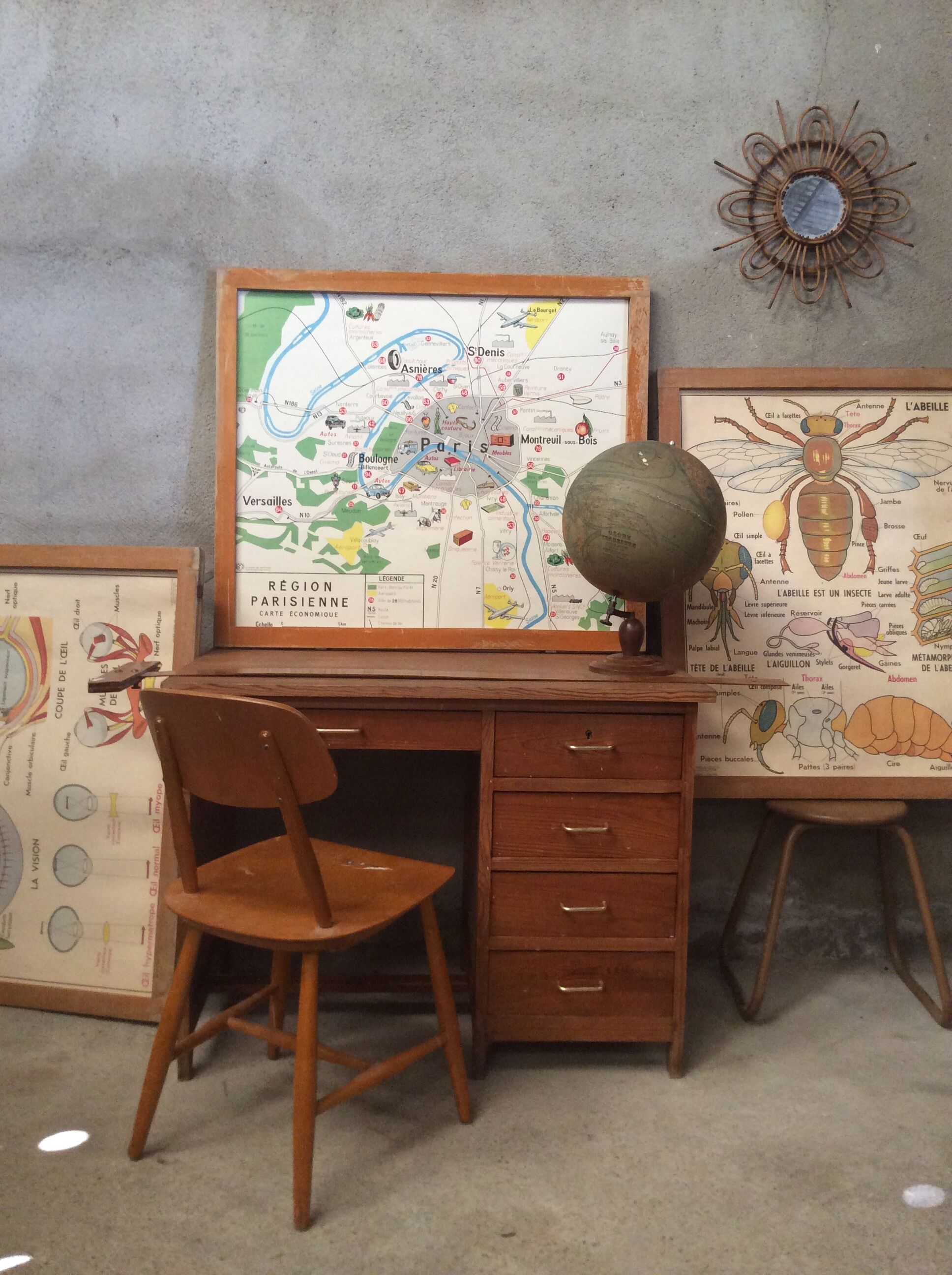 Vintage oak office 1960
