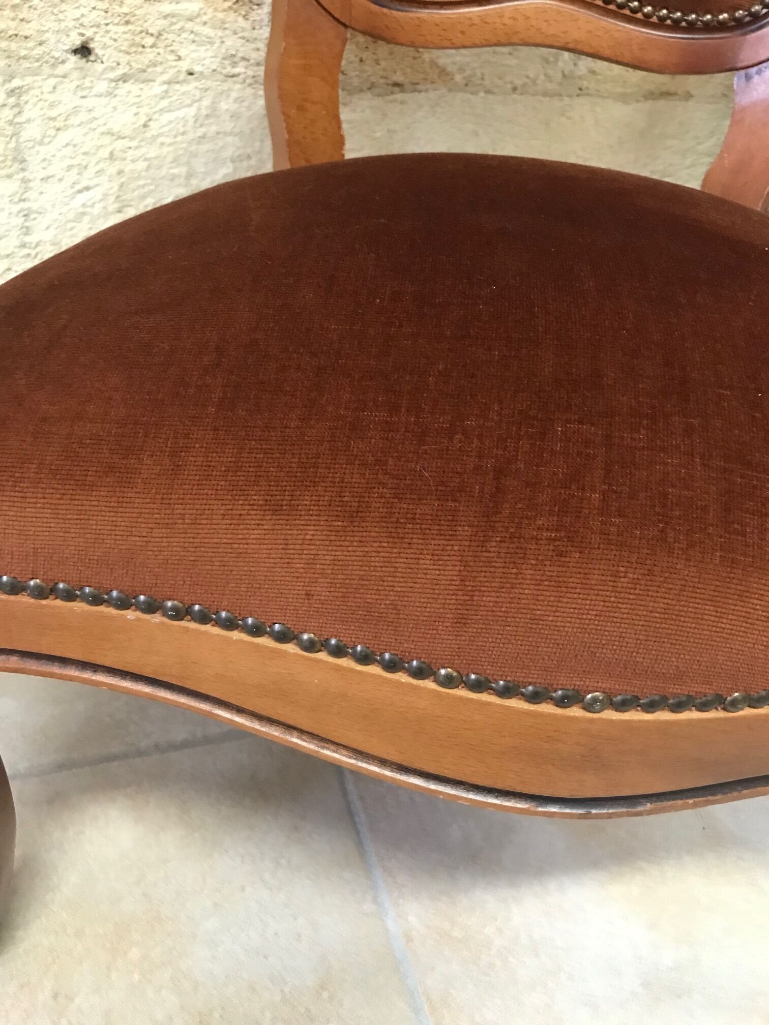 Voltaire armchair seated brown