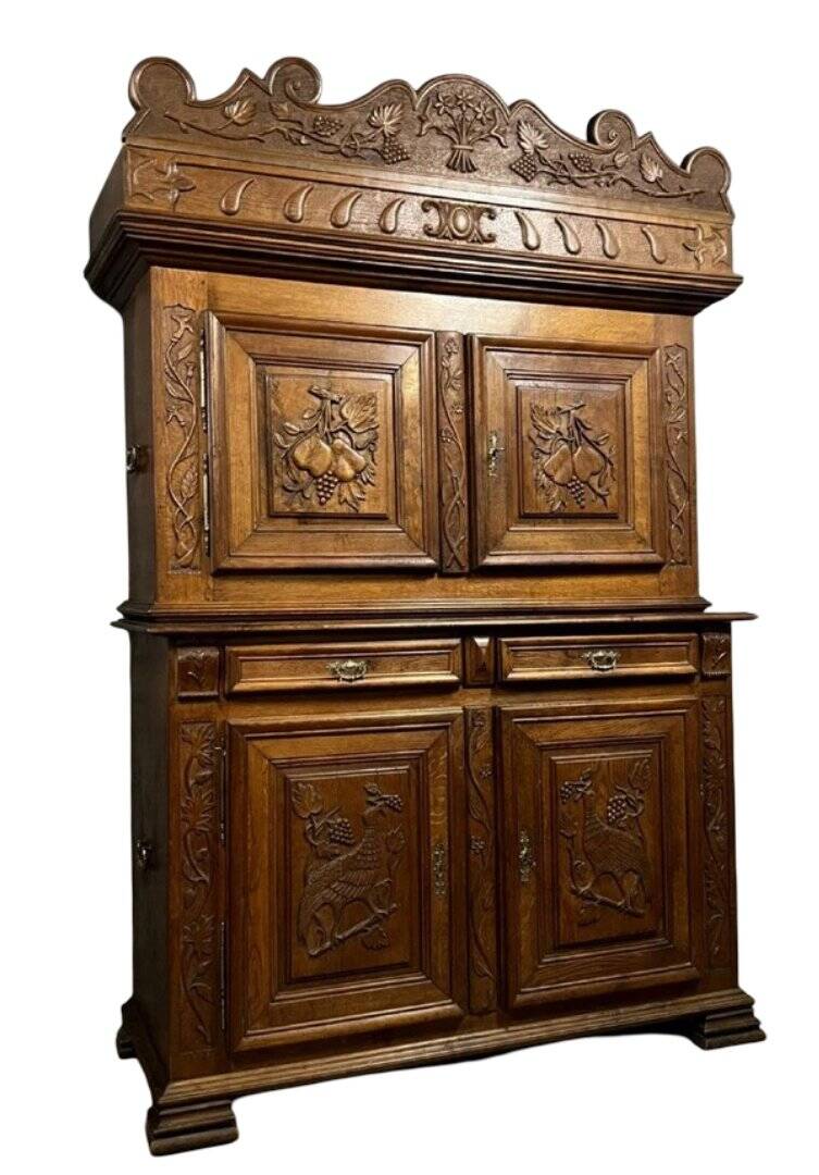 buffet cabinet Montbéliard a 4 volets style Renaissance en chêne