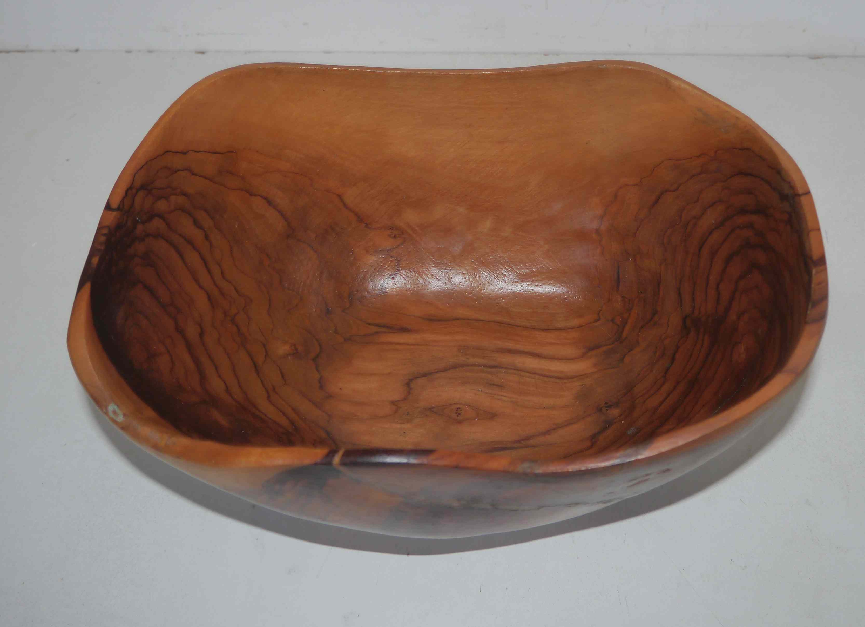 Old olive salad dish signed "Tony Bain Vallauris"