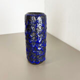 Rare Super Color Crusty Fat Lava Multi-Color Vase Scheurich, Germany WGP, 1970s