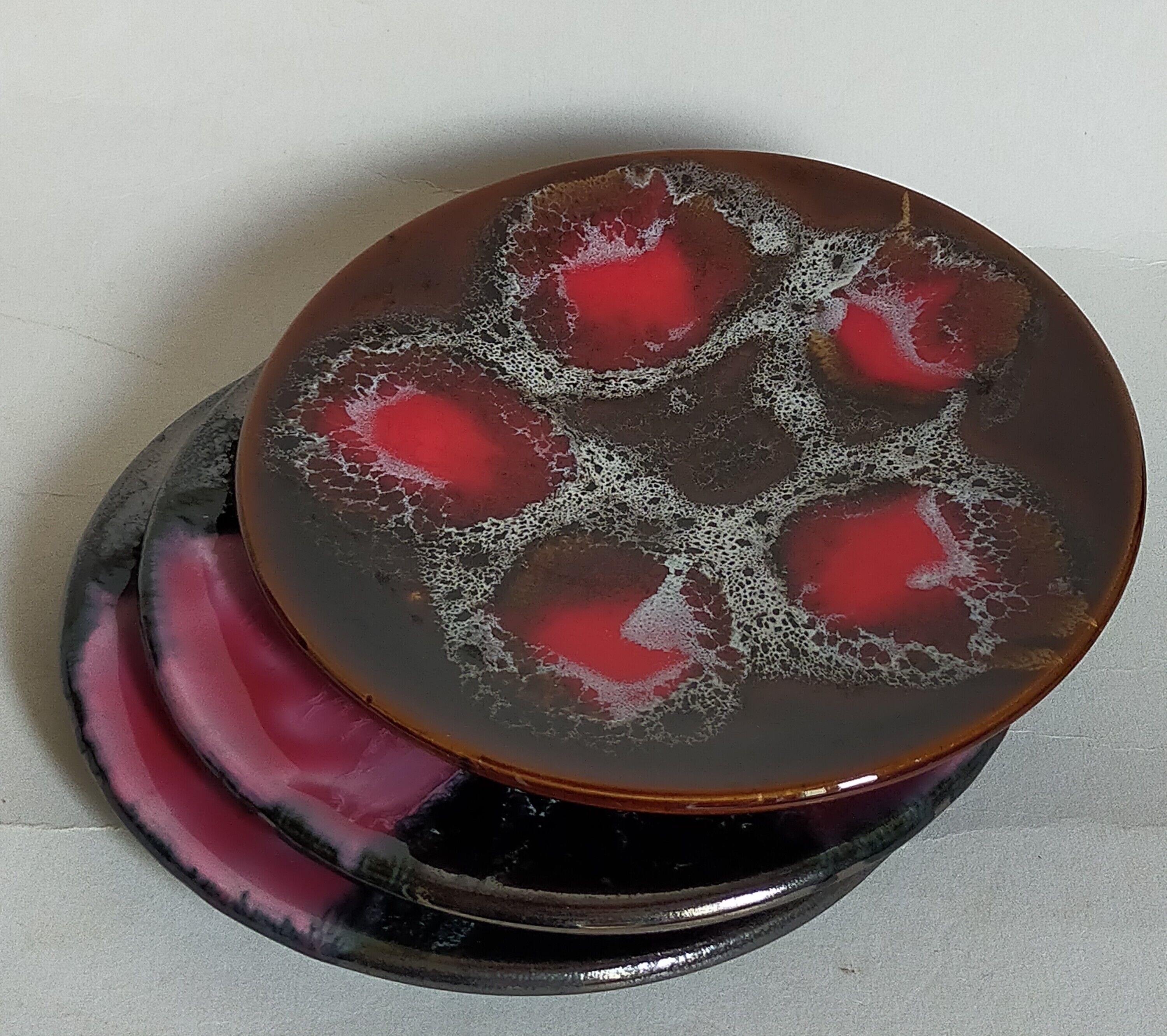 Three ceramic dessert plates from Vallauris 50s