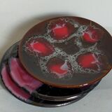 Three ceramic dessert plates from Vallauris 50s