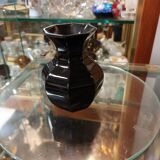 Black crystal vase