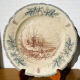Assiette faïence 19e siècle, Choisy le roi « la mare »