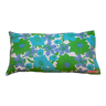 Upcycled blue and green flower cushion cover