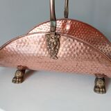 Old log holder in copper and brass