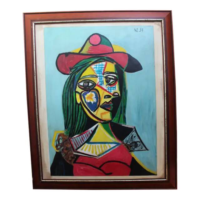 Vintage Cubist Female Portrait