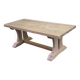 Large extendable monastery table stripped in raw solid oak 200 cm