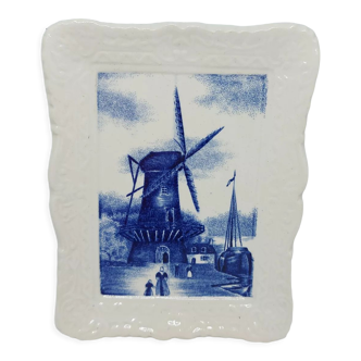 Cadre en céramique Moulin bleu de Delft Boch