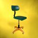 Polster office chair Gleich Klöber in green faux leather, wood and metal – mid-century